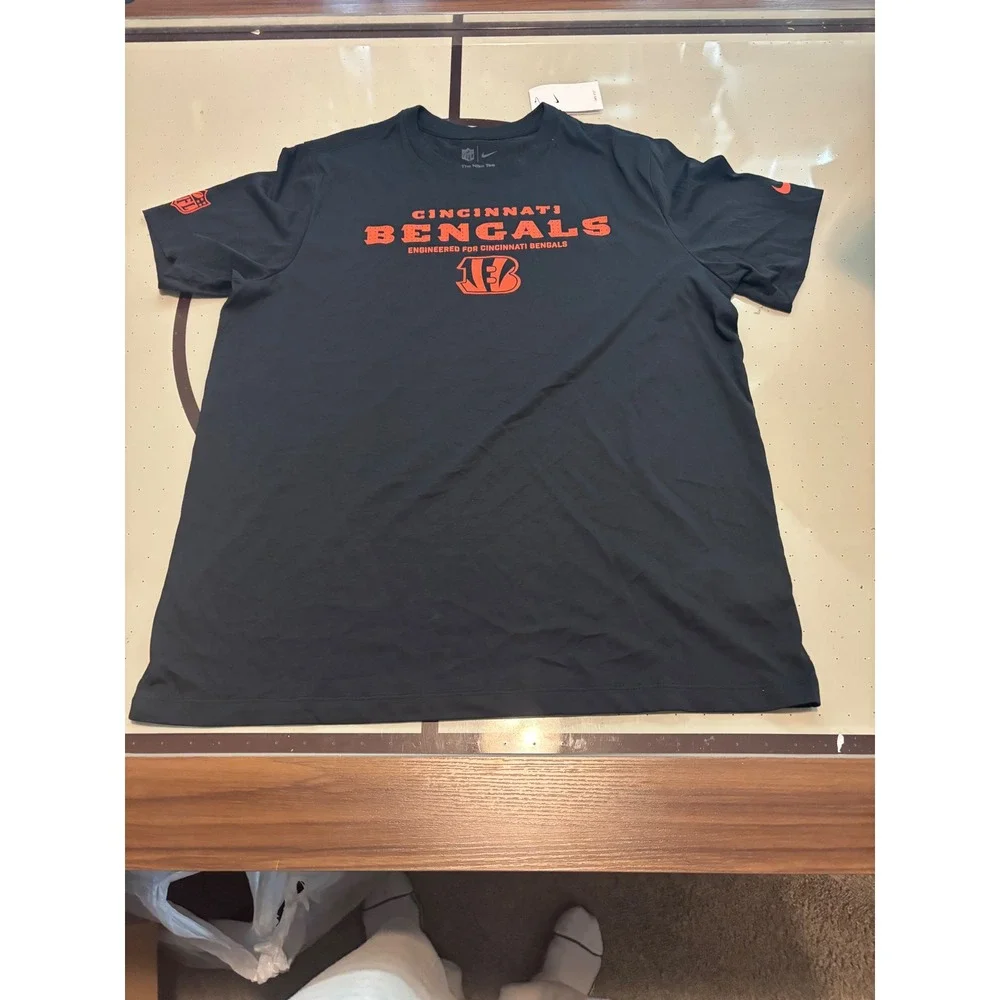 #001 Nike Cincinnati Bengals NFL DriFIT TShirt Mens XL Black Orange Graphic TNEW